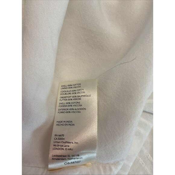 Anthropologie Peregrine MIDI Dress White Size S smocked flutter sleeve - Picture 13 of 16